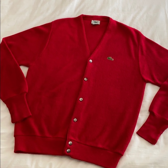 Lacoste Other - Apple Red Lacoste Cardigan Sweater